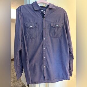 Men’s purple button down long sleeve shirt